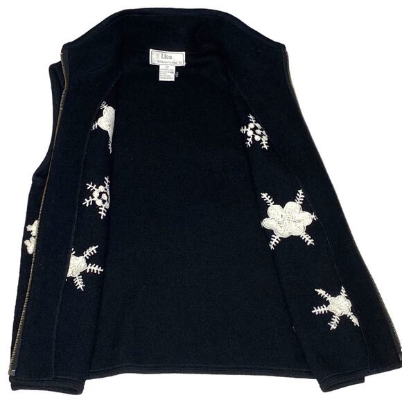 Lisa International Boiled Wool Snowflake Sweater Vest Women S Whimsigoth Cottage - Picture 2 of 10